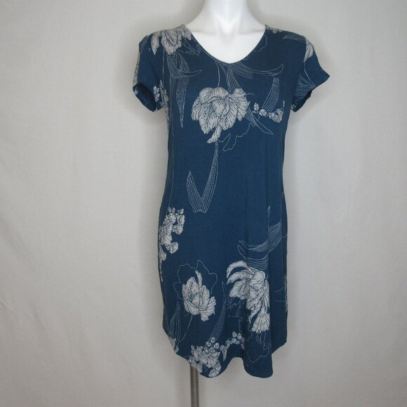 Soma Blue Floral Tropical Print Nightshirt Women's XS XSmall - Picture 1 of 9